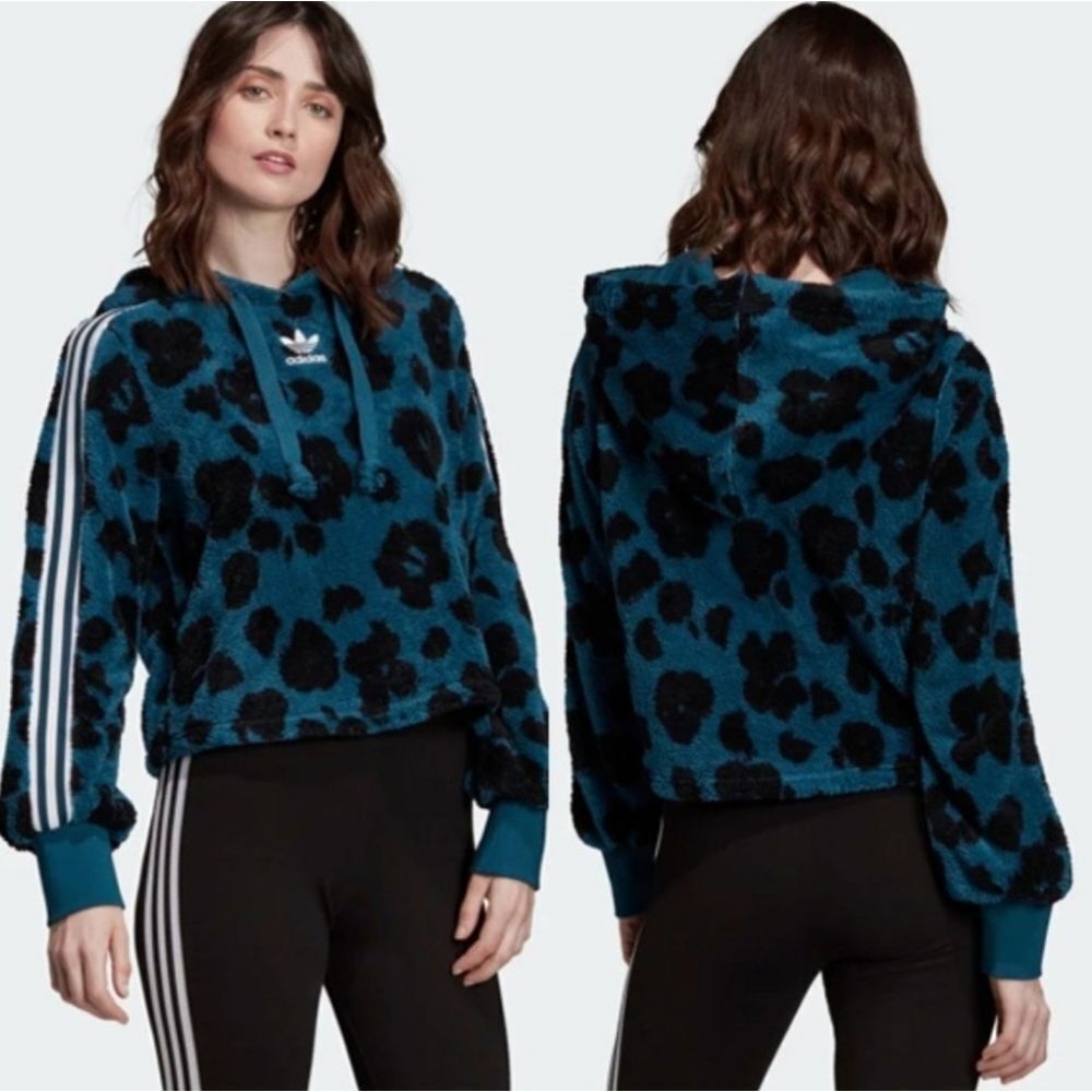 Adidas Originals Bellista Sherpa Crop Hoodie Size M
